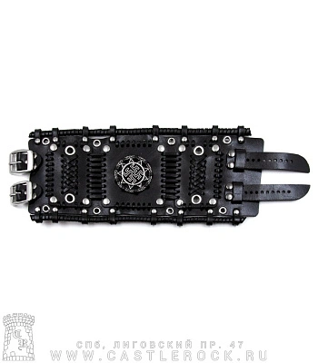 напульсник кожаный стимпанк черный (bspkv-6) цветок папоротника