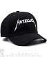 бейсболка metallica (лого белое, шесть клиньев, вышивка)