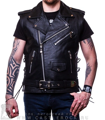 жилет кожаный first косуха