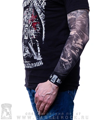 тату рукав череп и граната