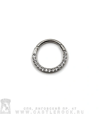 Сегментное Кольцо Кликер 1,2 х 10 (стразы прозрачные)