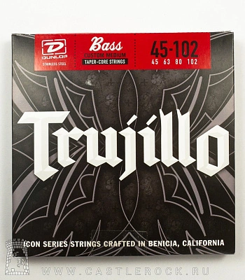 струны dunlop для бас-гитары нержавеющая сталь rtt45102t