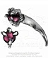 серьга alchemy gothic (алхимия готик) e325 dragon orb claw