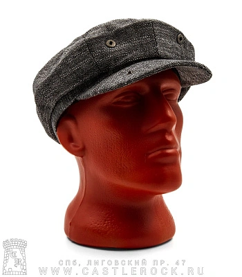 кепка-хулиганка твид (утепленная, серая)
