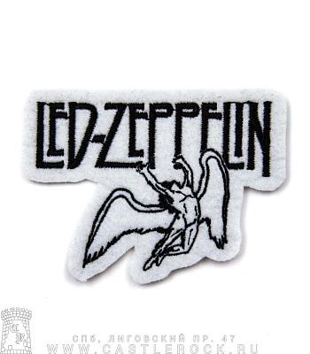нашивка led zeppelin (ангел, белая, вышивка)