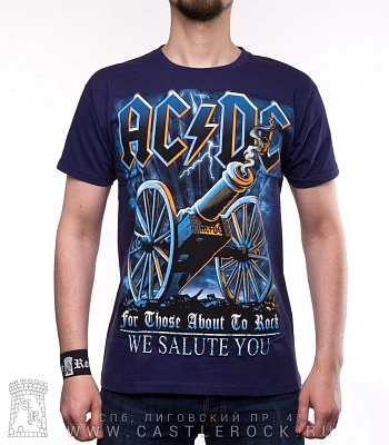 футболка ac/dc "for those about to rock. we salute you" (синяя)
