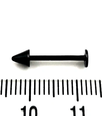 Лабрет Сталь Черный с Шипом 1,2 х 12 х 4