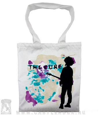 сумка шоппер cure "boys don't cry" (брызги краски, белая)