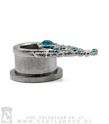 Тоннель Сталь Кружево (стразы) 14 мм