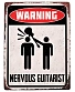 табличка warning nervous guitarist