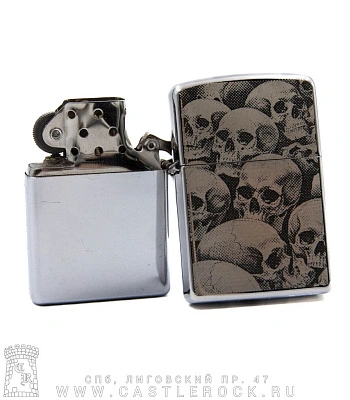 зажигалка с гравировкой черепа (россыпь)