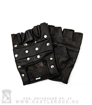 перчатки кожаные обр/пал first с клепками (плоскими)