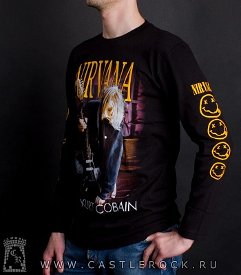 футболка nirvana kurt cobain (c гитарой) д/р
