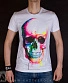 футболка череп яркий (белая, светится)
