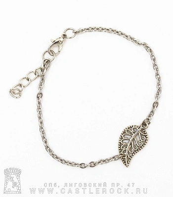 браслет на цепочке лист