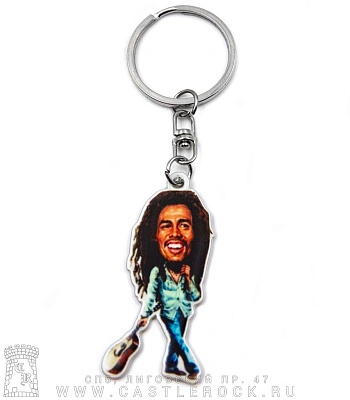 брелок металлический bob marley (с гитарой)