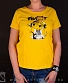 женская футболка пилот люська с бомбой (малый принт, желтая)