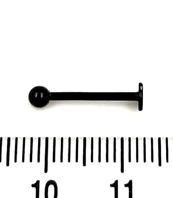 Лабрет Сталь Черный с Шариком 1,2 х 12 х 3