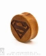 Плаг Дерево с Гравировкой Superman Супермен 28 мм