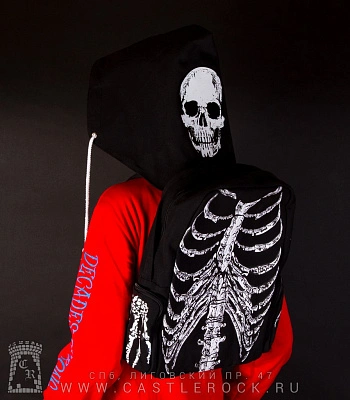 рюкзак с капюшоном скелет