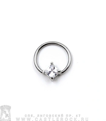 Кольцо BCR Сталь со Стразом (прозрачным) 1,6 х 14 х 9