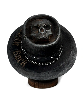 шляпа фетровая pork castle rock (череп, черная)