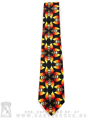галстук черепа и пламя