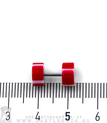 Обманка Плага Сталь с Акриловыми Шайбами Цветок (красно-голубая) 1,2 х 6 х 8/8