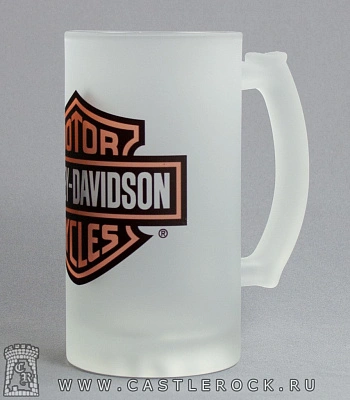кружка пивная стеклянная harley-davidson
