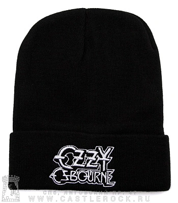 шапка с отворотом и вышивкой ozzy osbourne