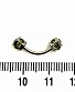 Микробанан Сталь с Многогранниками в Стразах (зеленых) 1,2 х 10 х 4/4