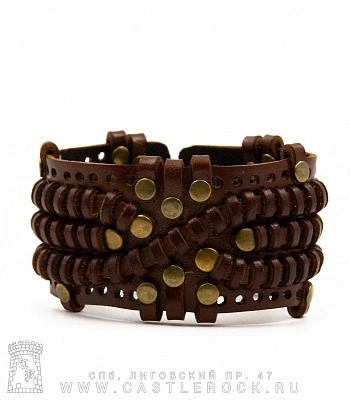 напульсник кожаный стимпанк коричневый (bspk-1)
