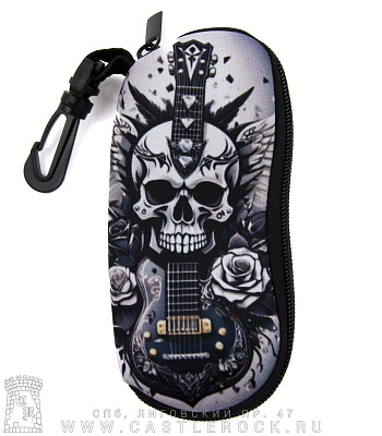 чехол для очков гитара с черепом