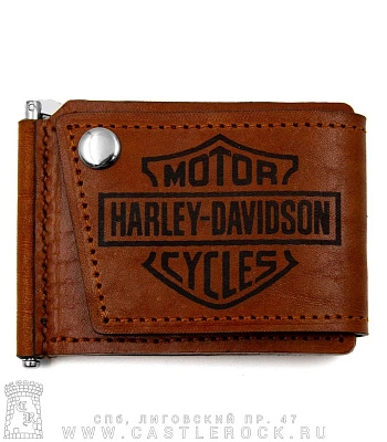 зажим для купюр с держателем карт harley-davidson (гравировка, ручная работа)