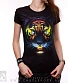 женская футболка тигр космический (светится)