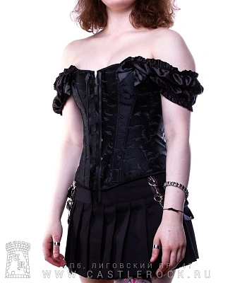 корсет рукавчики и бантики (черный)
