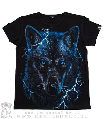 футболка детская волк грозовой (светится)