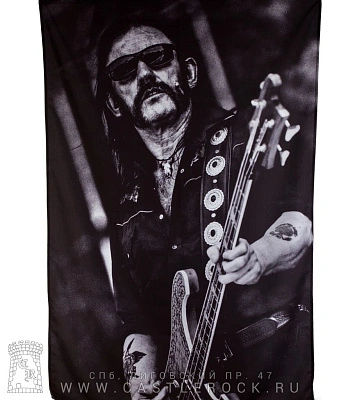 постер тканевый motorhead lemmy (ч/б, в очках)