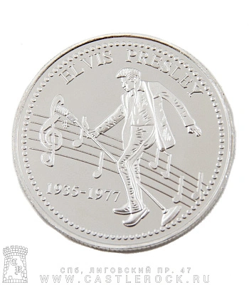 монета сувенирная крупная elvis presley "the king of rock'n'roll"