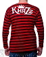 longsleeve княzz череп 13 (с нашивками, черно-красная)