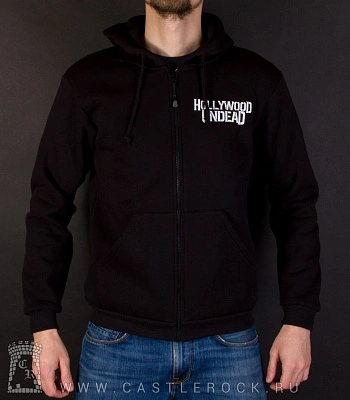 балахон на молнии hollywood undead (лого, ч/б)