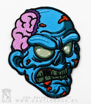 нашивка термо голова зомби (вышивка)