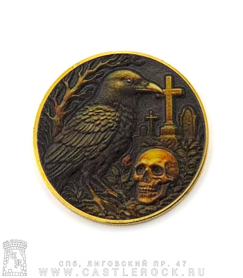 монета сувенирная крупная смерть "memento mori" (золото)