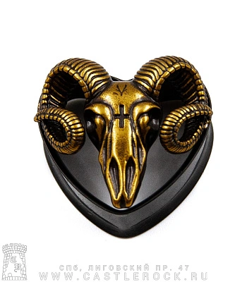 Плаг Сталь Тонкостенный Черный Сердце и Череп Барана 25 мм