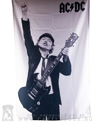 постер тканевый ac/dc angus young (ч/б)