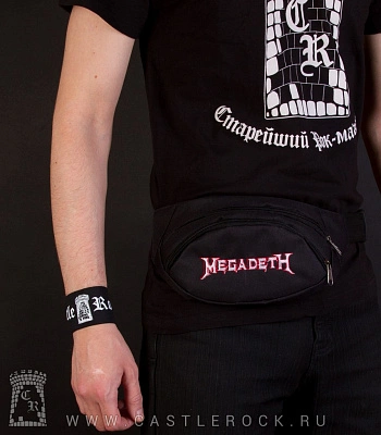 сумка на пояс с вышивкой megadeth