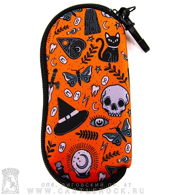 чехол для очков черепа и ведьминские символы