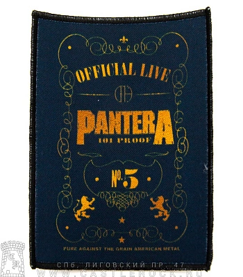 нашивка pantera "official live: 101 proof"