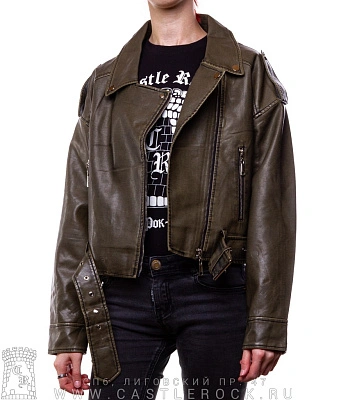 косуха женская к/з оверсайз а5111 (хаки)