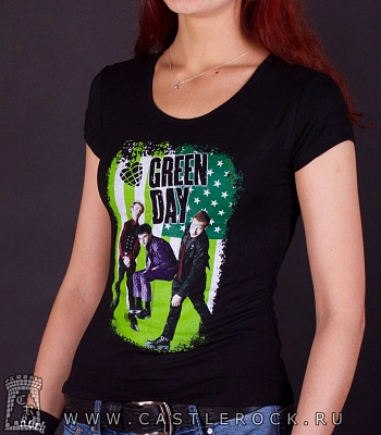 женская футболка green day